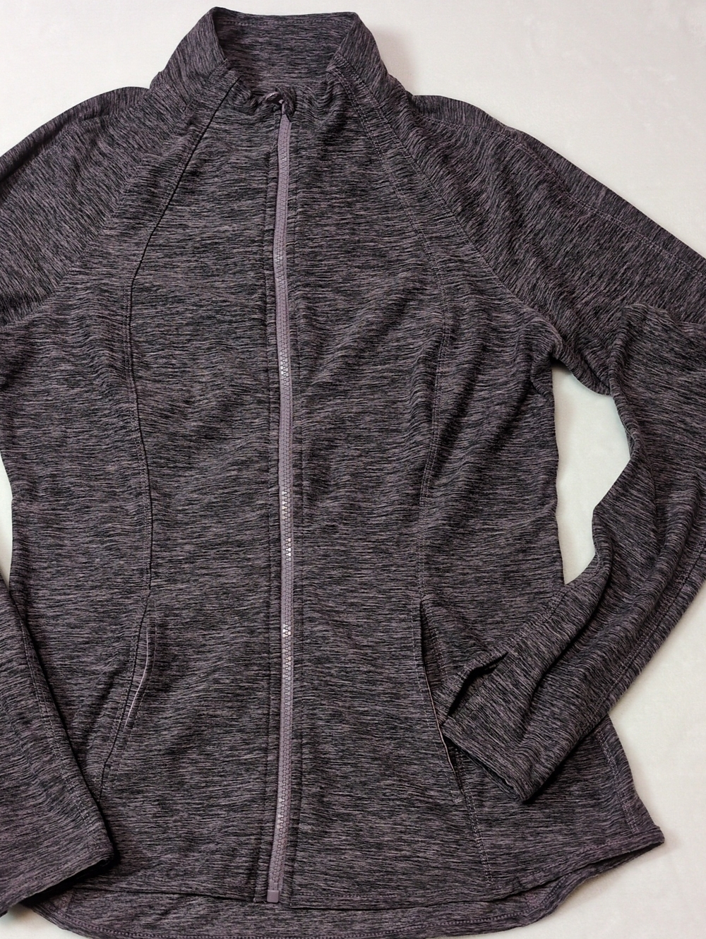 Yogalicious Size M Lux Space Dye Full Zip Athletic Track Jacket Heather Purple